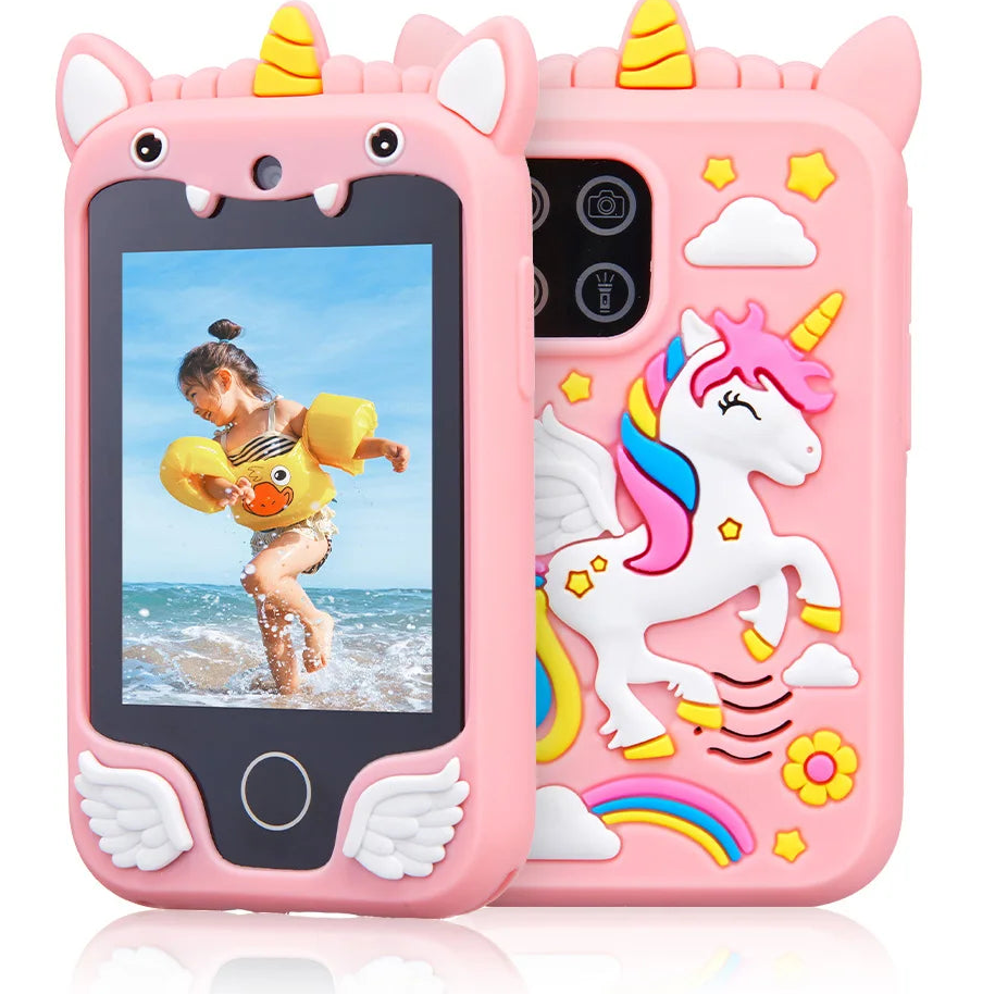 Kids Smart Phone Camera Toys Touchscreen Unicorn Baby Mobile MP3 Player Digital Camera Educational Toys for Girls Boys Age 3-8